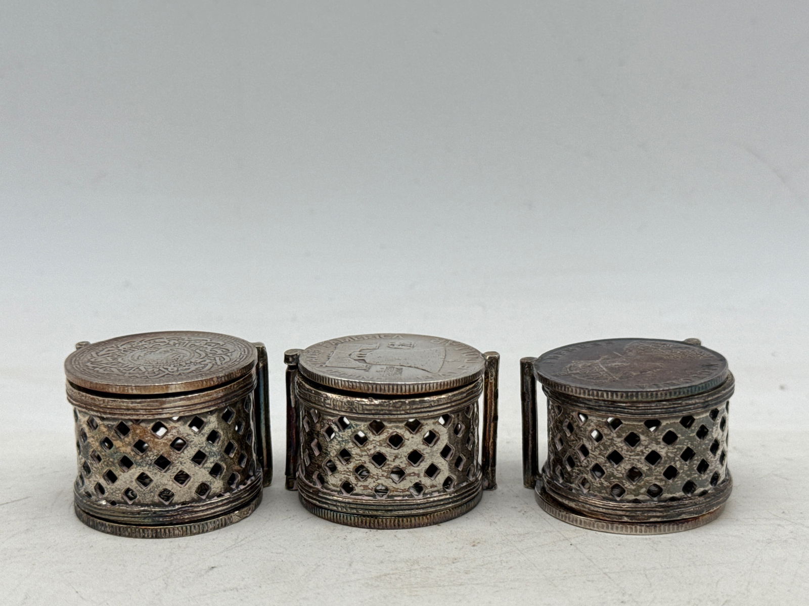 Five Silver Coin Snuff Boxes - 2