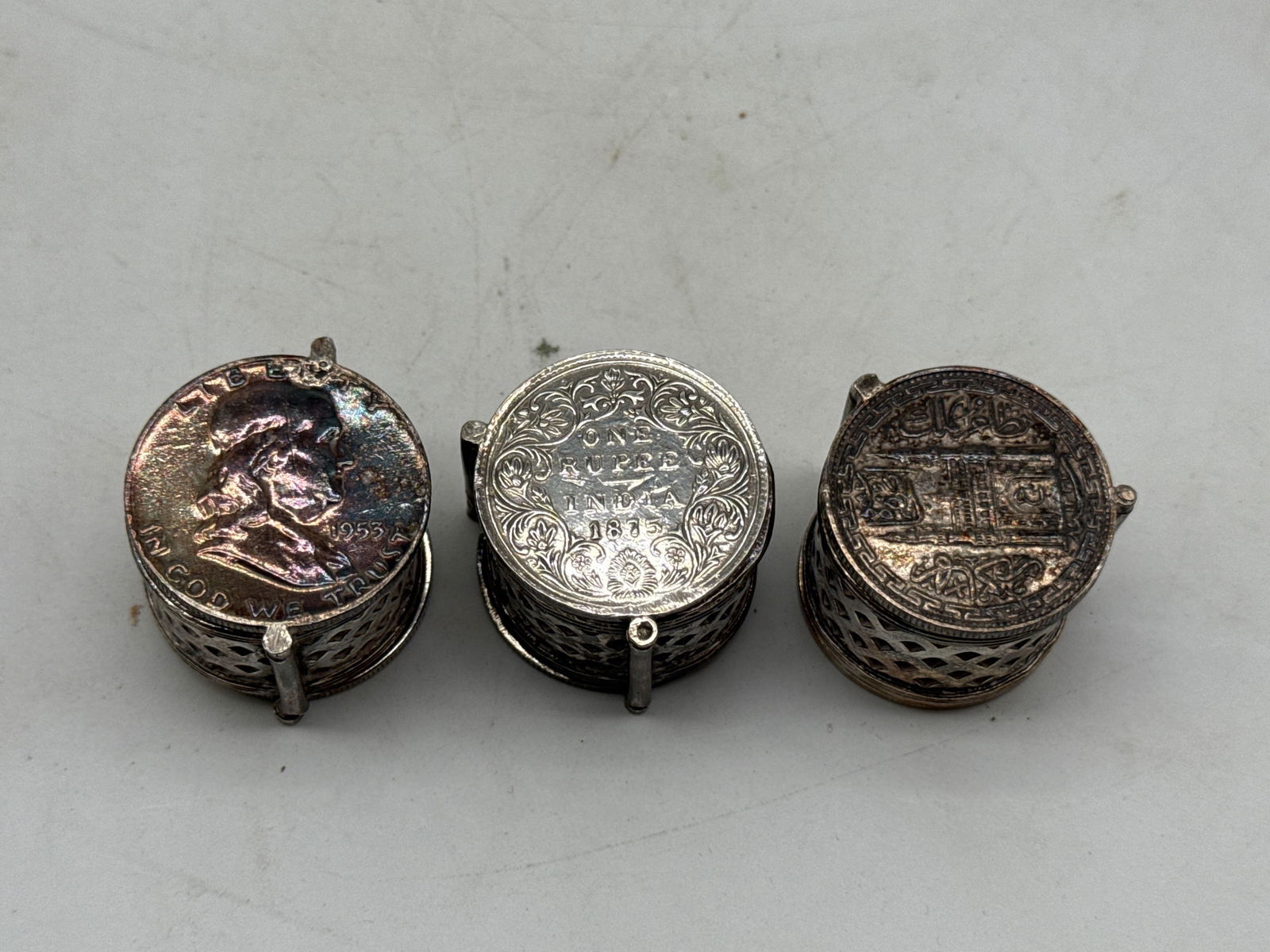 Five Silver Coin Snuff Boxes - 3