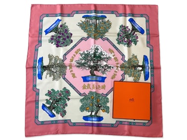Hermès Paris Bonsai Tree Silk Scarf