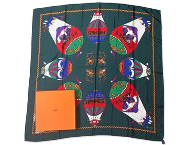 Hermès Paris Hot Air Balloon Silk Scarf