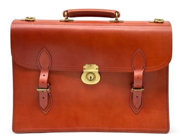 Papworthe Cognac Leather Briefcase