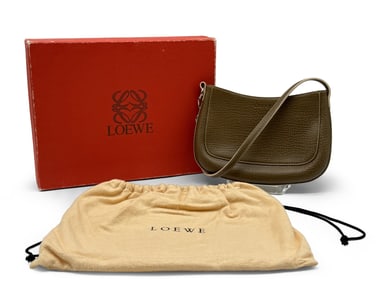 Loewe Brown Leather Embossed Handbag