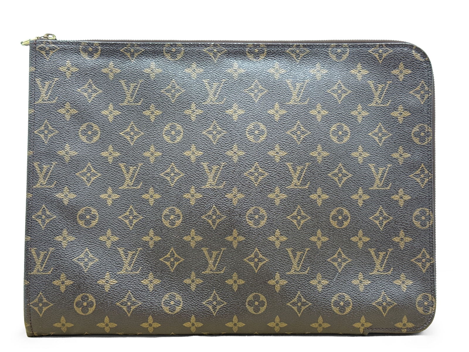 Louis Vuitton Monogram Poche Documents Folio: A Louis Vuitton monogram poche documents portfolio case 39 with monogrammed hardware. Includes original dust cloth. Portfolio: 11in tall x 15in wide. | You have additional shipping options, and are