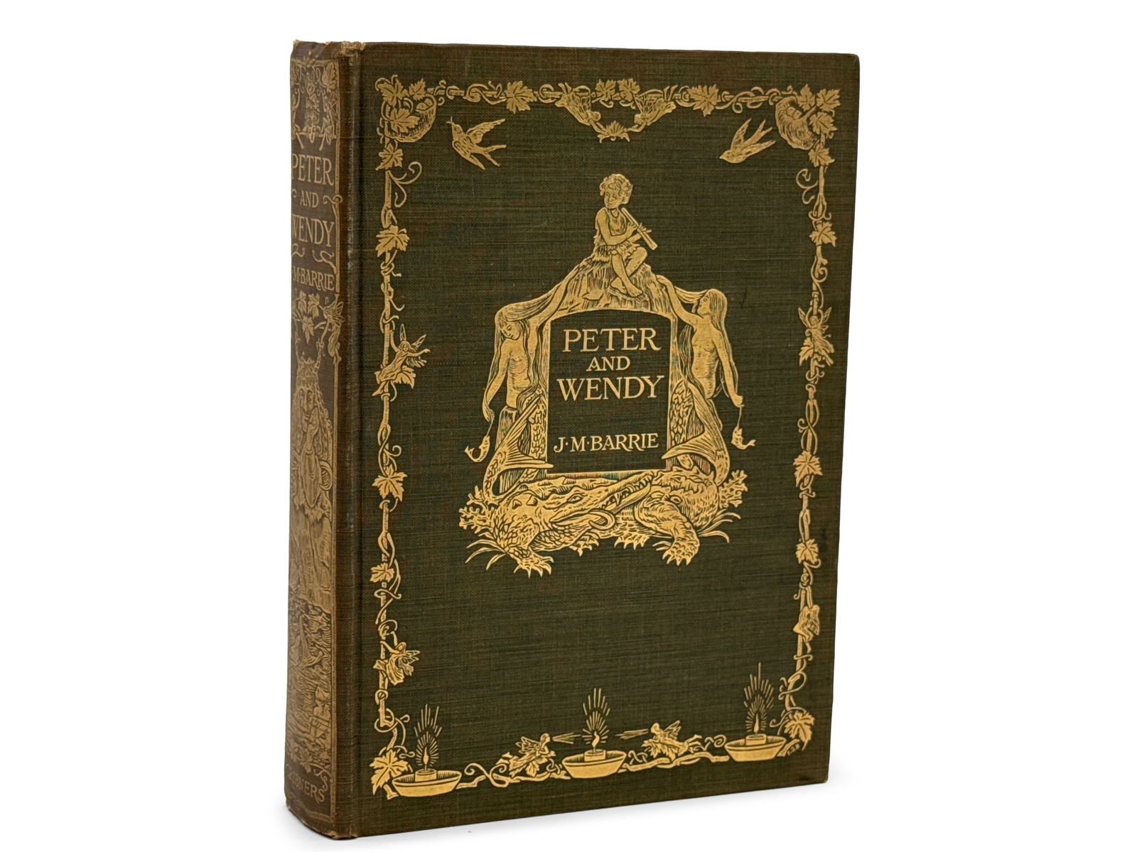 J.M. Barrie: Peter and Wendy Book: "Peter and Wendy" by J.M. Barrie, illustrated by FD Bedford. New York: Charles Scribner's Sons, 1911. 8-1/2in tall x 6in wide. | You have additional shipping options, and are not required to use Live