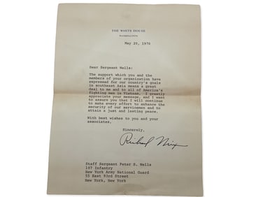 President Richard Nixon Signed Letter