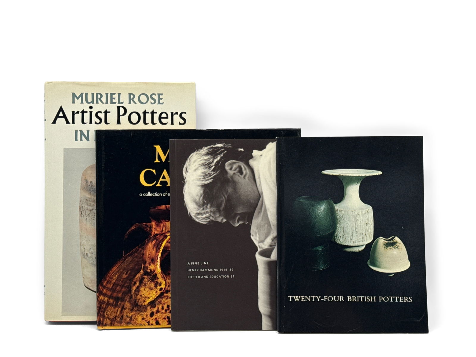 Four Studio Pottery Design Books: Four studio pottery design books to include "Twenty Four British Potters", "A Fine Line: Henry Hammond", "Michael Cardew", and "Muriel Rose: Artist Potters in England". Provenance: From the
