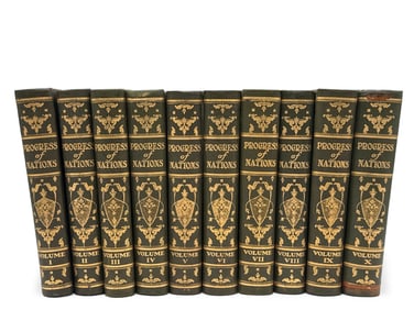 Ten Volumes of Progress of Nations, Signed by Weiner