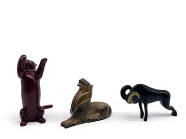 Three Loet Vanderveen Animal-Form Bronzes
