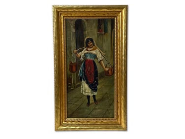 Italian School Oil/Canvas: The Water Carrier