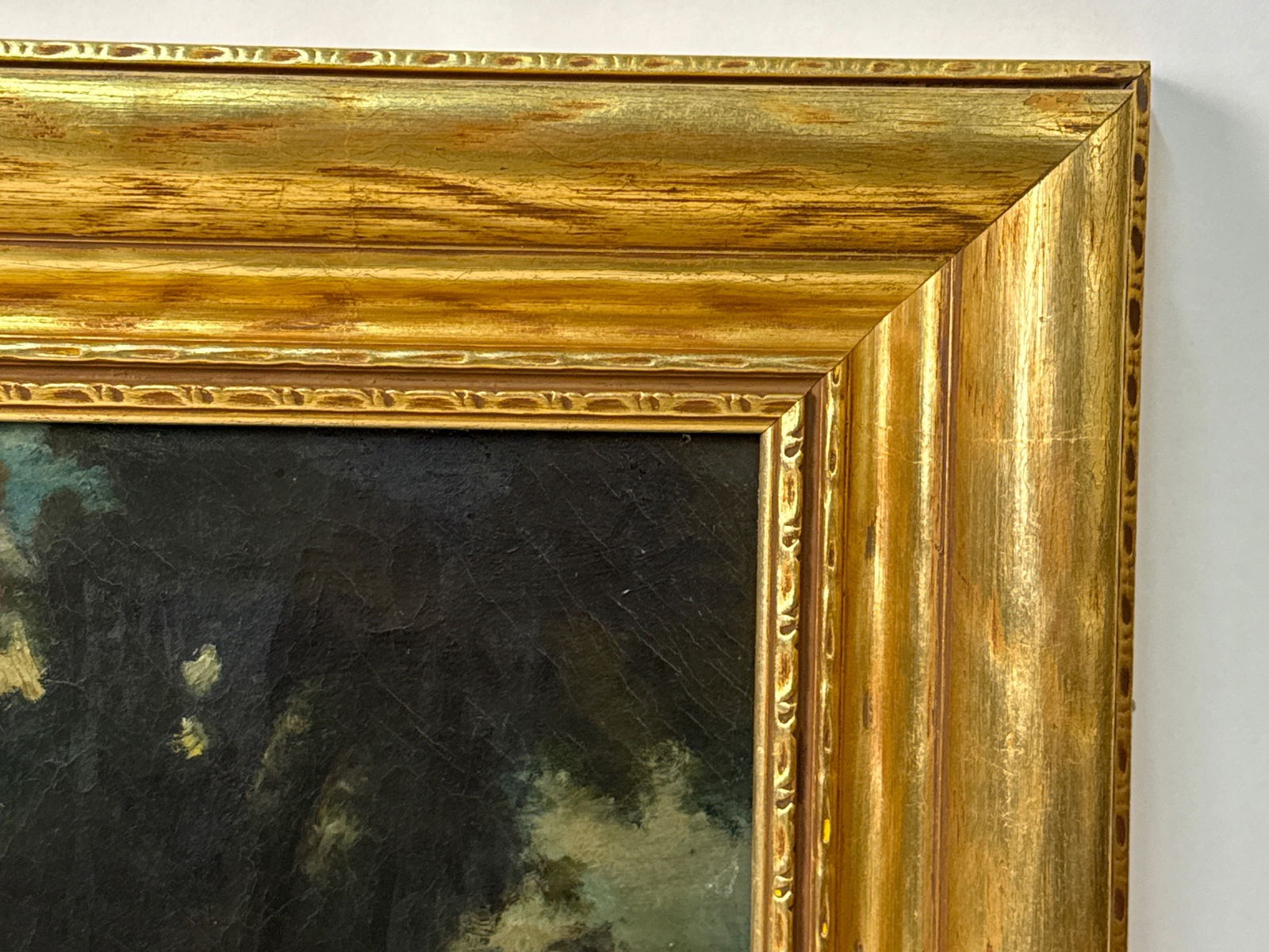 Unsigned Gilt-Framed Oil/Canvas: Cows - 3