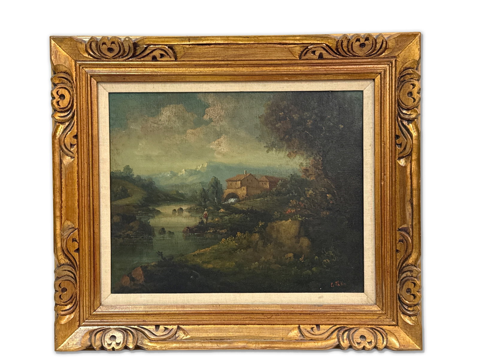 Signed Oil/Canvas: Bucolic Landscape (1 of 5)