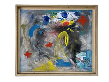 Hans Hoffmann Watercolor & Gouache on Board: Abstract