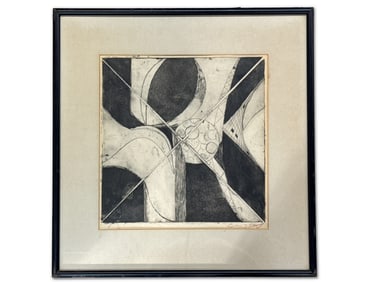 Abstract Pencil-Signed Lithograph