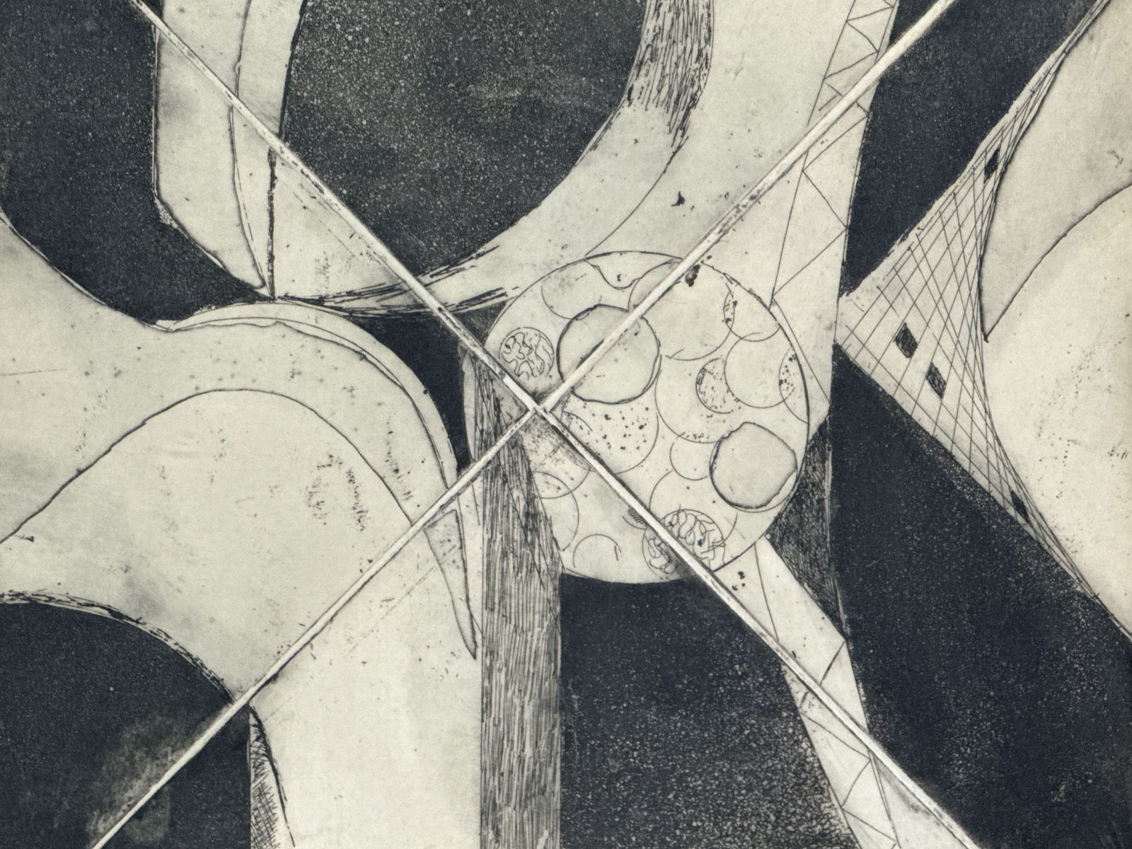 Abstract Pencil-Signed Lithograph - 2