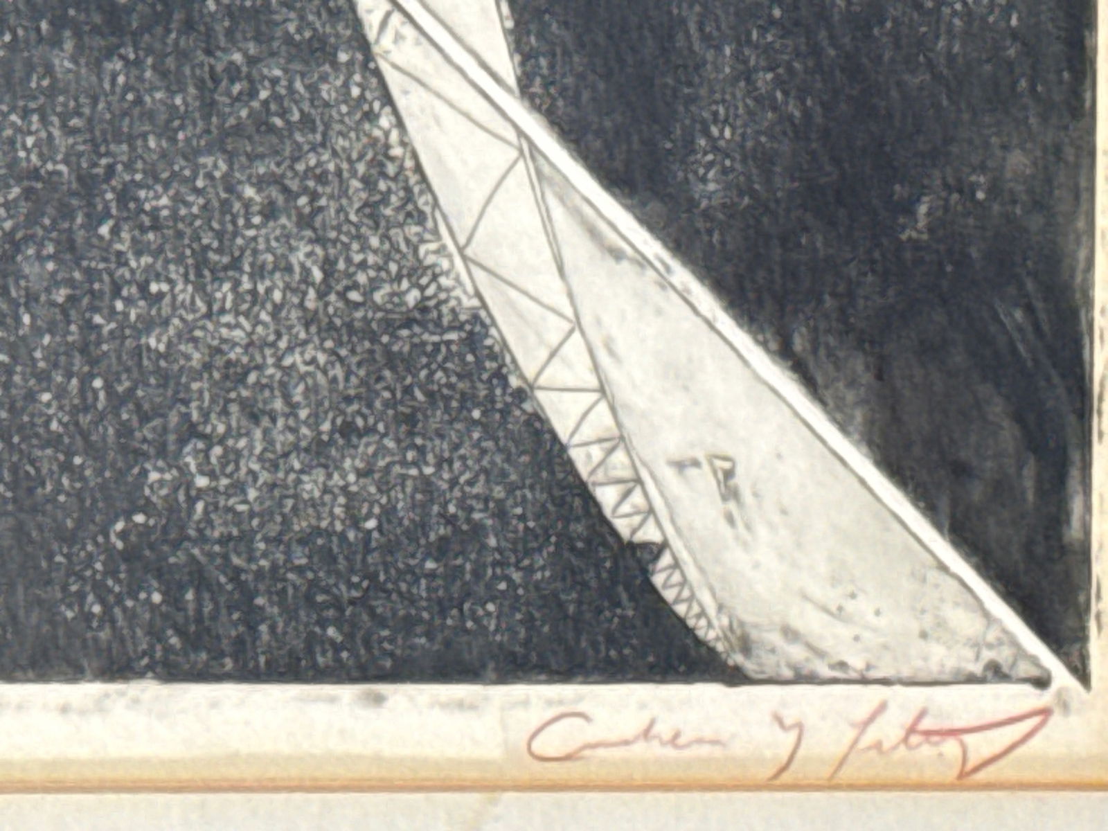 Abstract Pencil-Signed Lithograph - 3