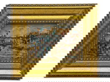 Juan Sol Oil/Board: Harbor Scene