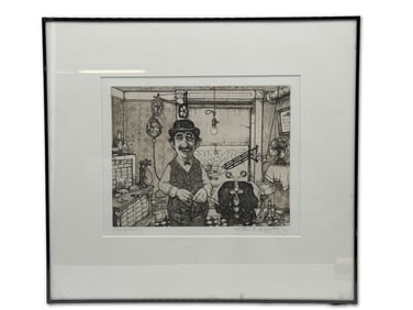 Charles Bragg Lithograph: The Dentist