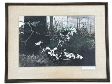 Andrew Wyeth Lithograph: Dogwood
