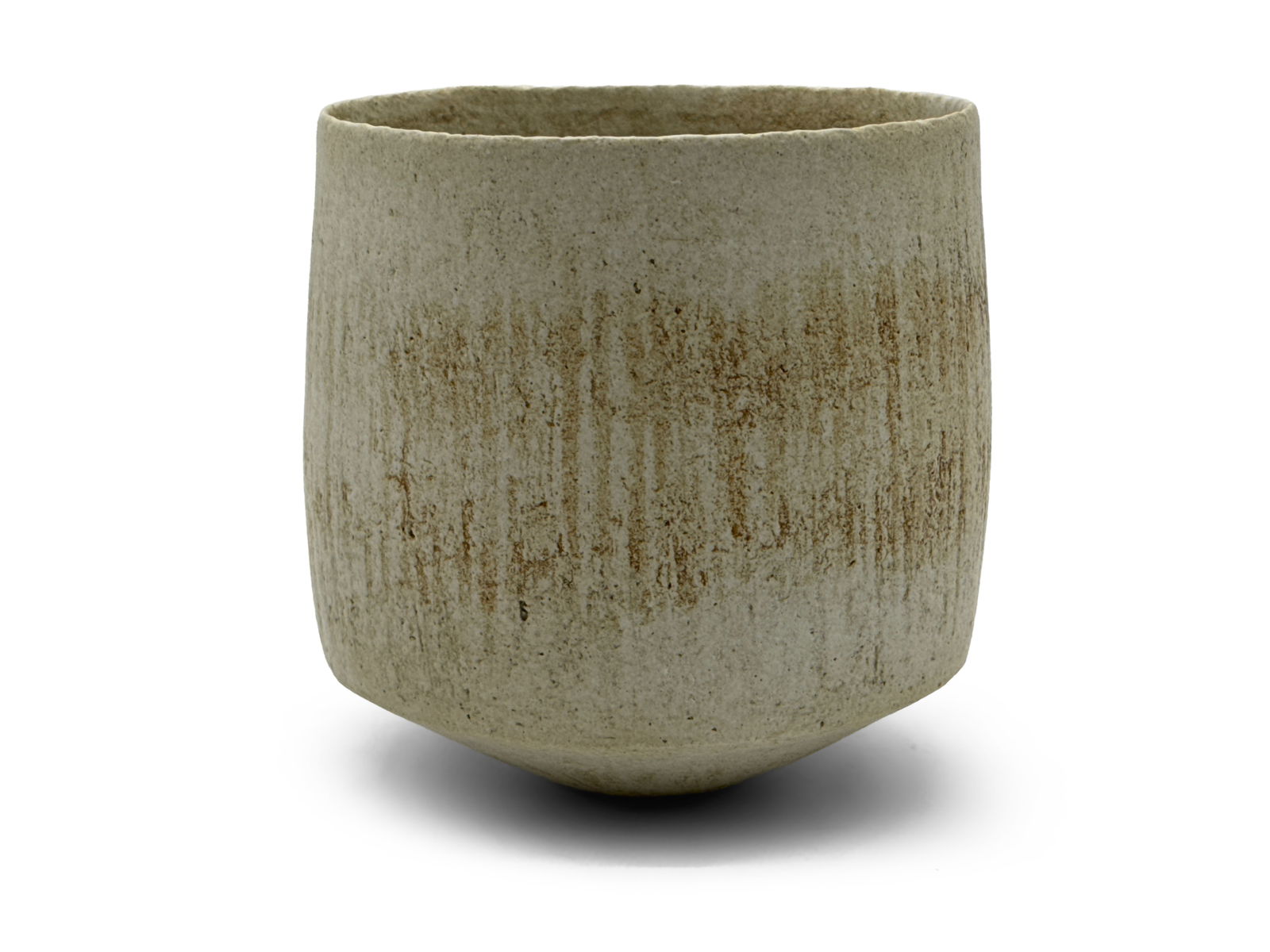 John Ward Stoneware Pot: John Ward (British, 1938-2023). A glazed stoneware pot with impressed artist's mark on underside. Provenance: From the collection of Dr. John Shea of Philadelphia, PA. 6in tall x 5-1/2in wide. | You