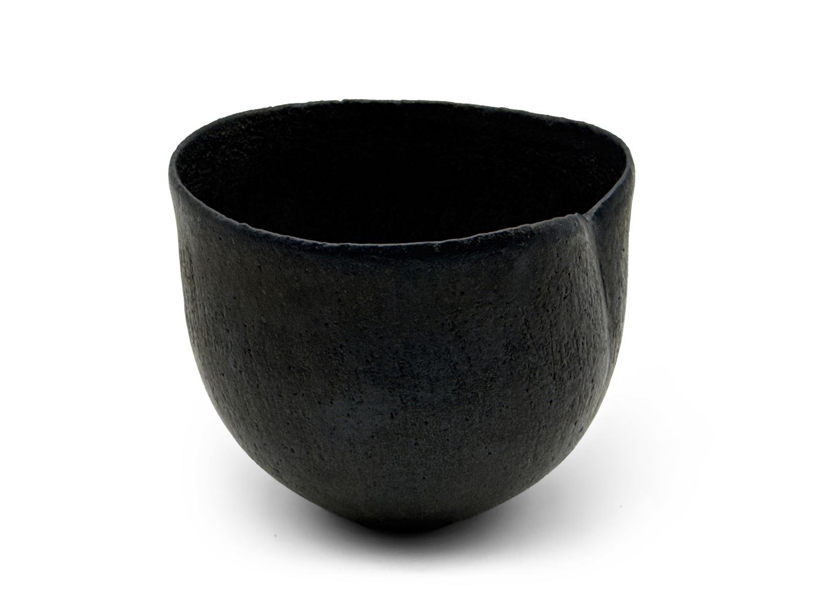 John Ward Pinched Stoneware Pot: John Ward (British, 1938-2023). A glazed stoneware pot with a pinched rim and impressed artist's mark on underside. Provenance: From the collection of Dr. John Shea of Philadelphia, PA. 4-1/2in tall