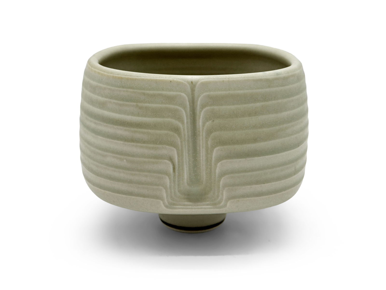 Karl Scheid Pottery Bowl: Karl Scheid (German, 1929-2019). A glazed ceramic bowl with impressed artist's seal on underside. Circa 1974. Mentioned in "The Essential Potness" book, page 48. Provenance: From the collection of