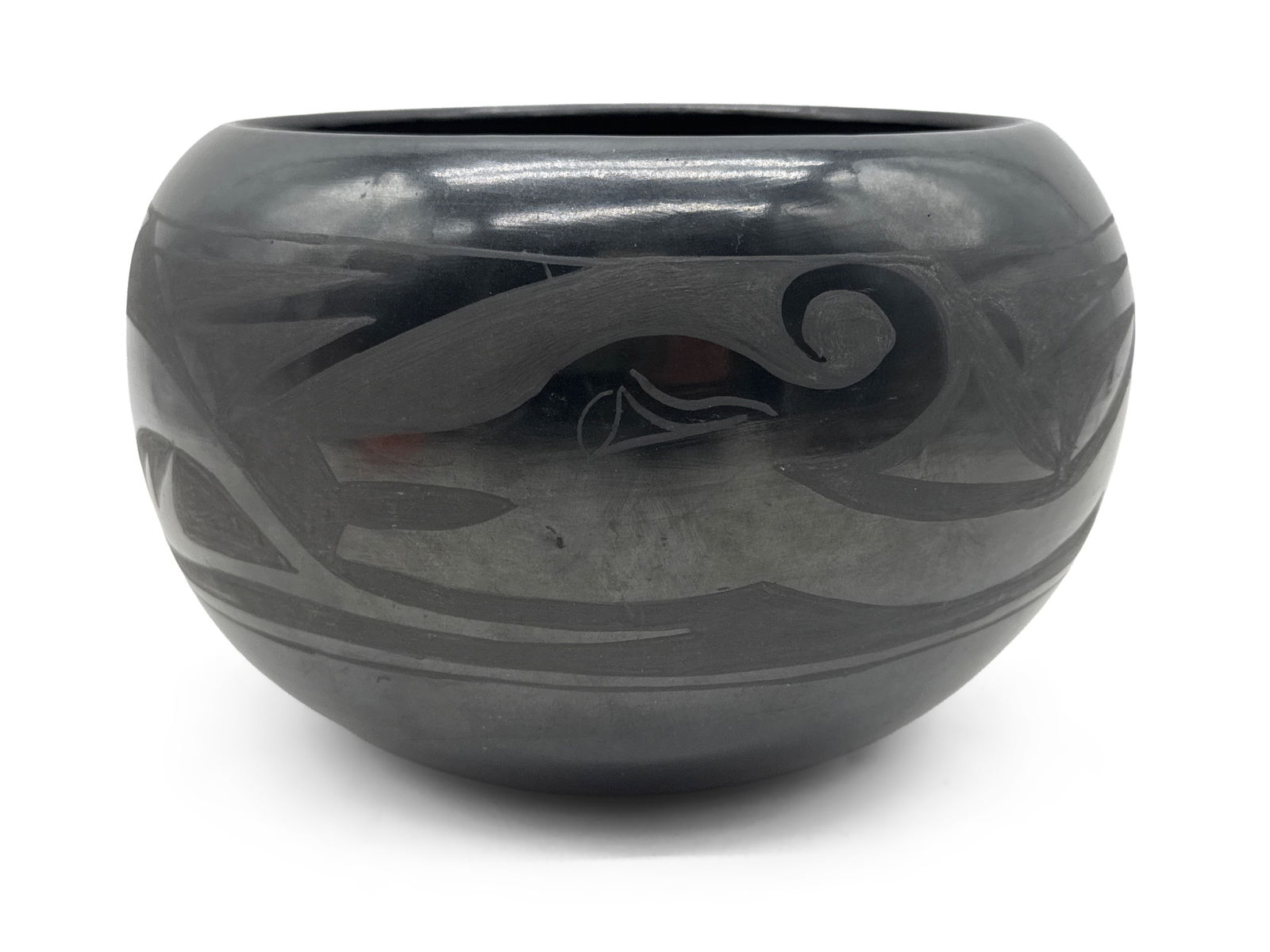 Santa Clara Blackware Pottery Bowl (1 of 5)