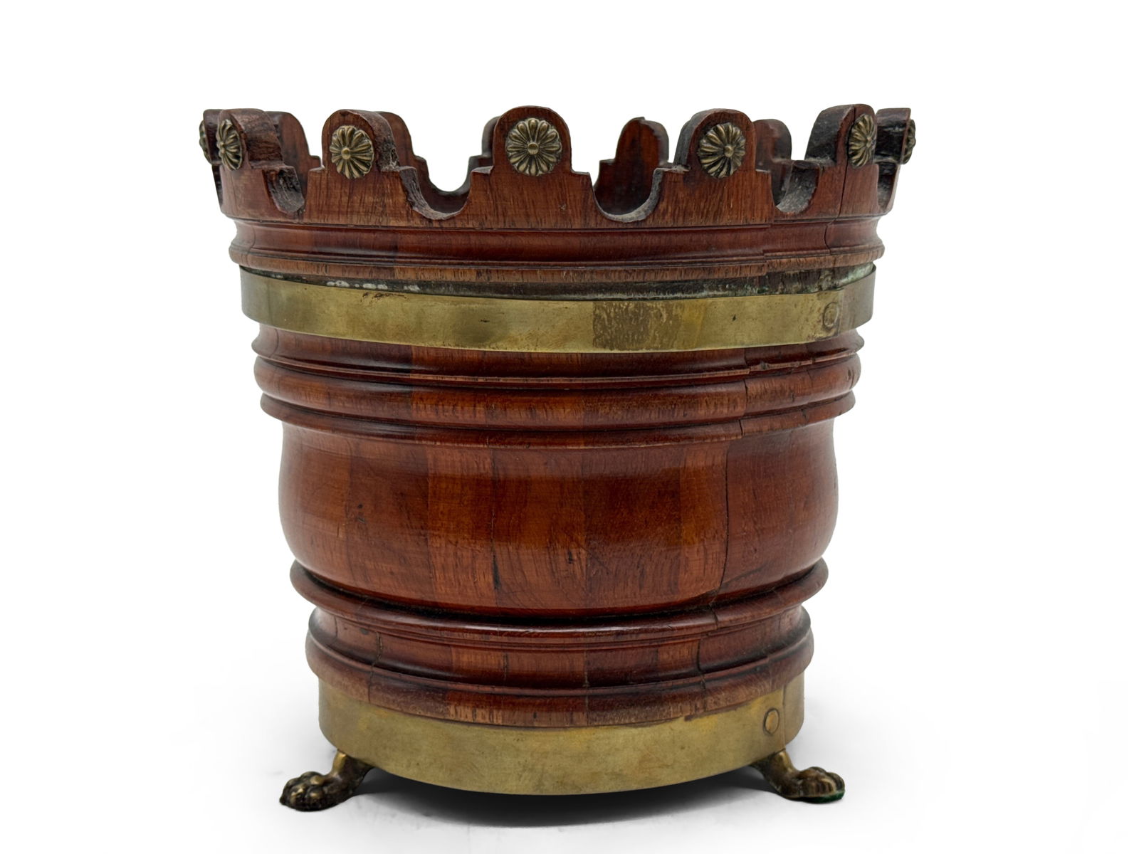 Georgian Walnut and Brass Banded Jardiniere (1 of 6)