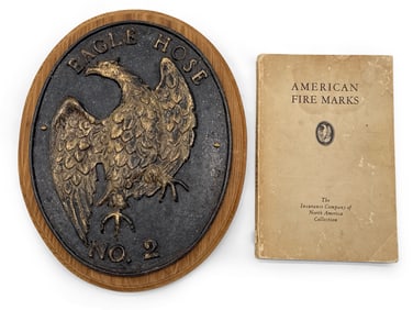 Eagle Hose Cast Fire Mark and Book