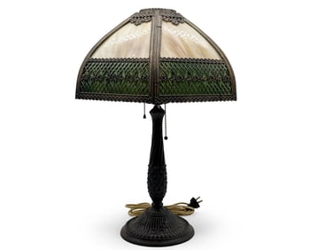 Arts & Crafts Slag Glass Parlor Lamp