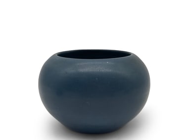 Marblehead Pottery Matte Blue-Glazed Bowl