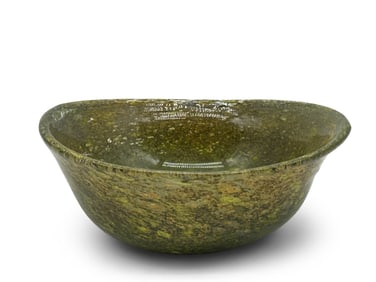 Studio Art Glass Green Bowl