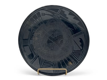 Aguilar Santa Clara Blackware Pottery Charger