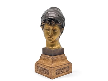 Patinated Bronze Figural Bust