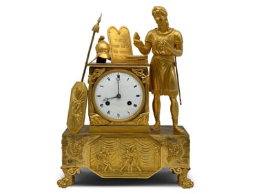 French Empire Gilt Bronze Mantel Clock