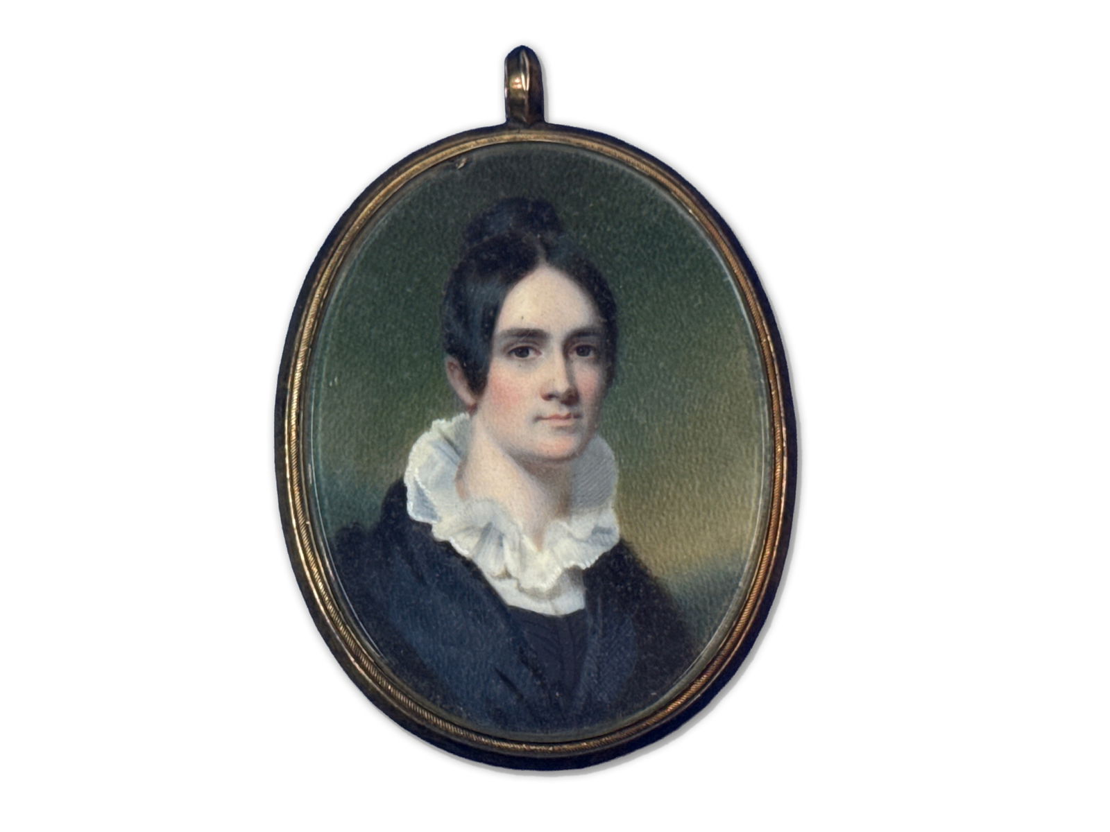 19th C. Miniature Double Portrait: A 19th C. oil on bone miniature portrait depicting a gentleman and lady. 3in x 2in. | You have additional shipping options, and are not required to use Live Shipping. Additional third-party shipper