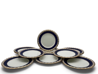 11 Cauldon for Tiffany & Co. Cobalt Blue Cabinet Plates