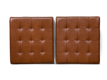 Pair of Knoll International Barcelona Leather Cushions