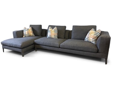 Max Alto Grey Upholstered Sectional Sofa