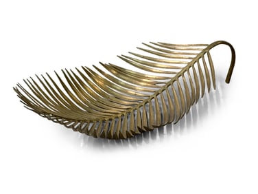 Large Palm Leaf Decorative Brass Sculpture