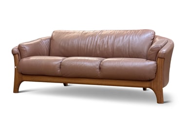 Duncker and Louw Leather and Teak Sofa