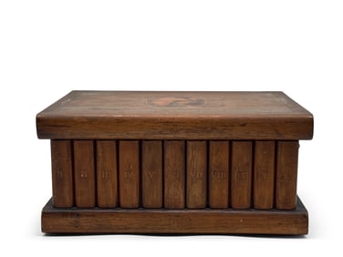 Faux Book Inlaid Wood Humidor