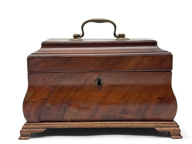 English Mahogany Bombe Tea Caddy