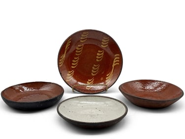 Four Pieces of Pennsylvania Redware
