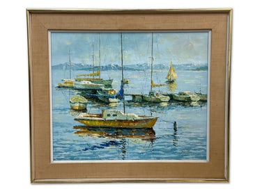 Jean Dumas Oil/Canvas: Sailboats