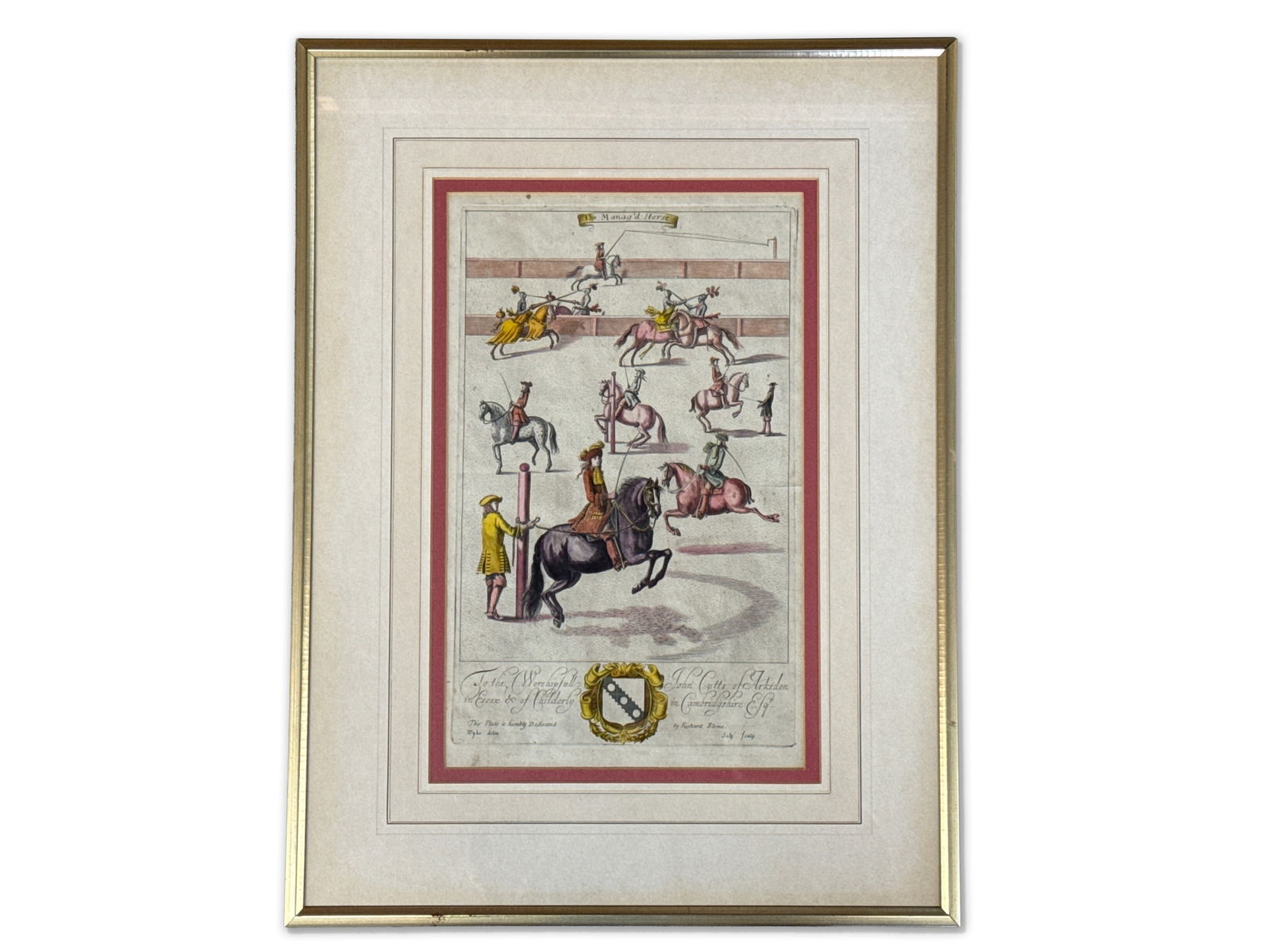 Richard Blome Engraving: The Manag'd Horse (1 of 6)