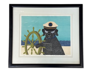 Stephen Huneck Lithograph: The Captain