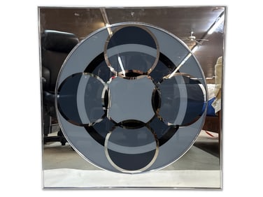 Op Art Geometric Painted Mirror