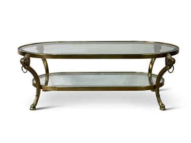 Neoclassical-style Brass Ram's Head Coffee Table