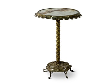 Victorian Brass and Onyx Plant Stand