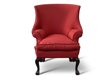 Georgian-style Barrel-Back Wing Chair